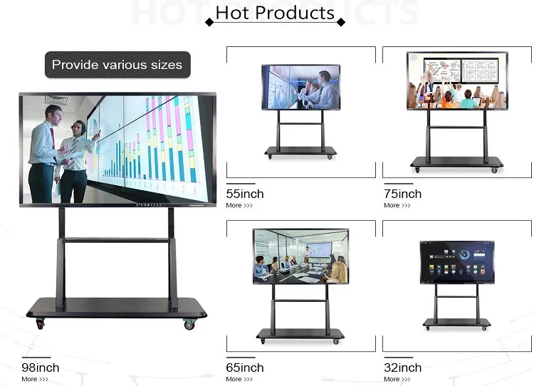 Customized Android Dual Operating System Class 86 Inch Interactive Touch Screen Display Panel Digital Teaching Board