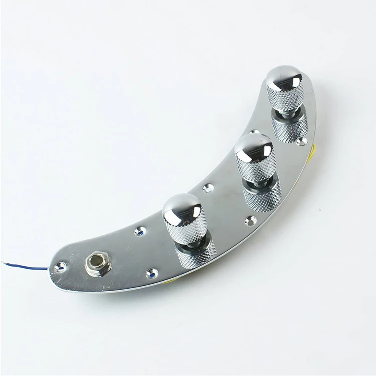 Chrome Pre Wired Loaded Switch Control Plate For Music Man Bass Guitar