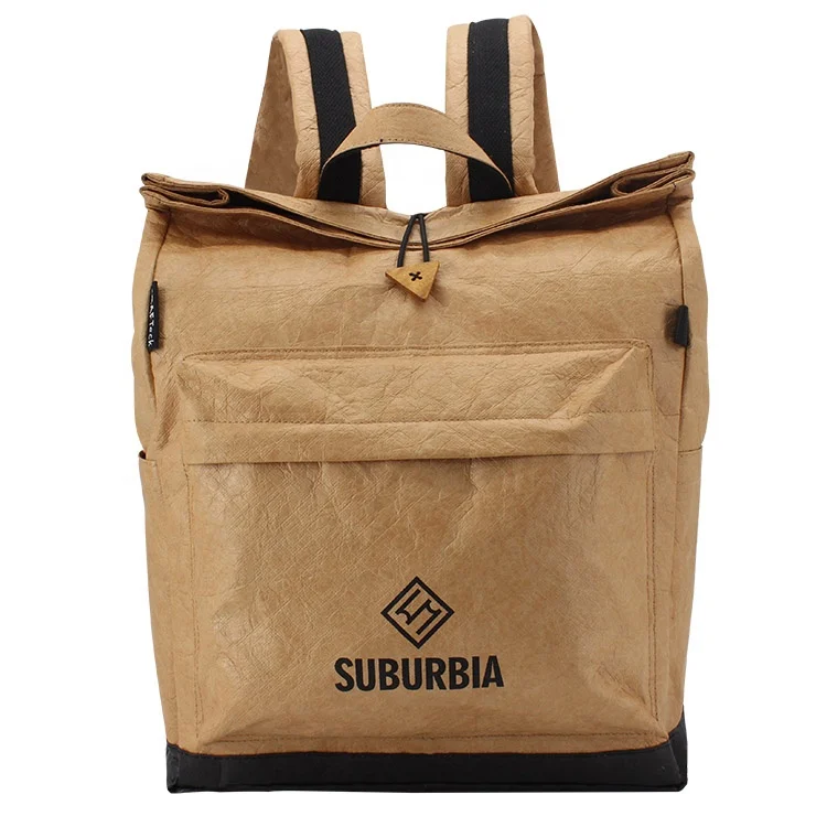 New arrival Eco-friendly waterproof tyvek backpack strong and tear proof re-enforced recycled paper backpack bag