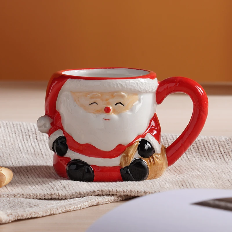 Hot Sale Ceramic mug White Christmas Dog Stoneware Coffee Cup Ceramic milk Mugs Wholesale