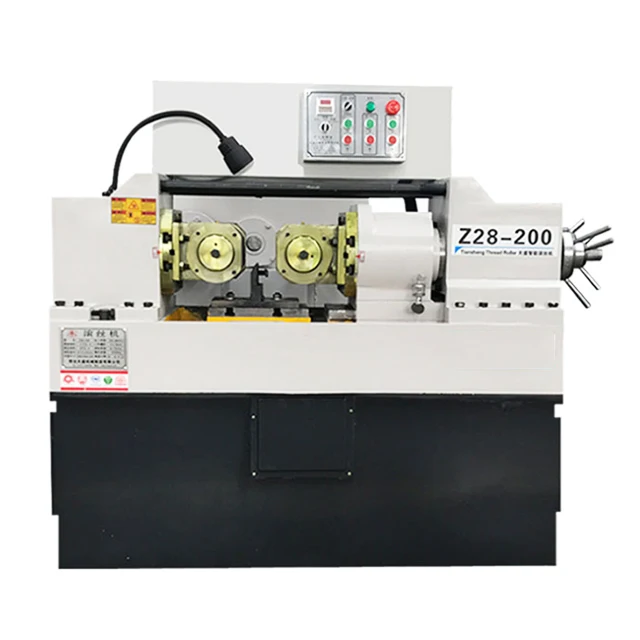Z28-200 model hydraulic two rollers 5-65mm steel bar thread rolling machine thread making machine producer