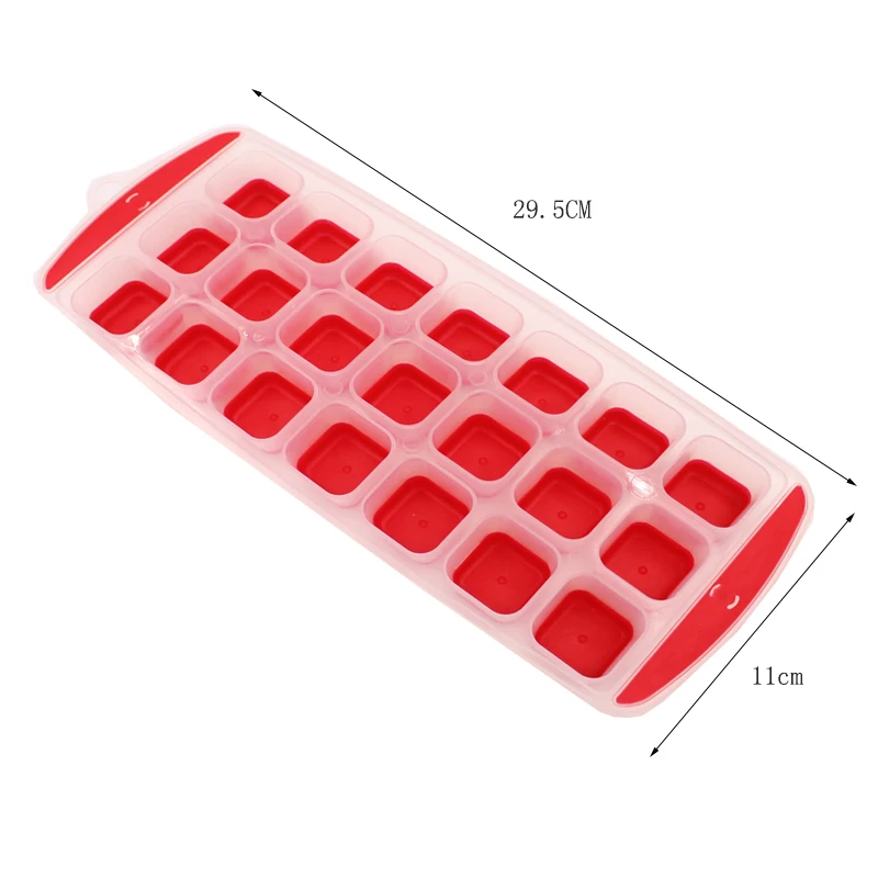 Hot 21cube Ice Cube Tray Easy Pop Maker Ice Cube Plastic Silicone Mould