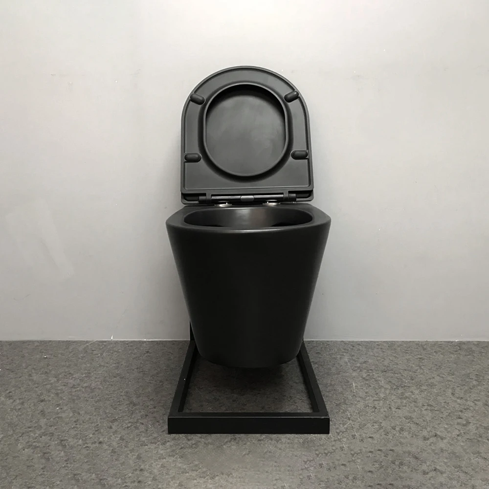  Современные керамические матовые черные унитазы без оправы UF для ванной