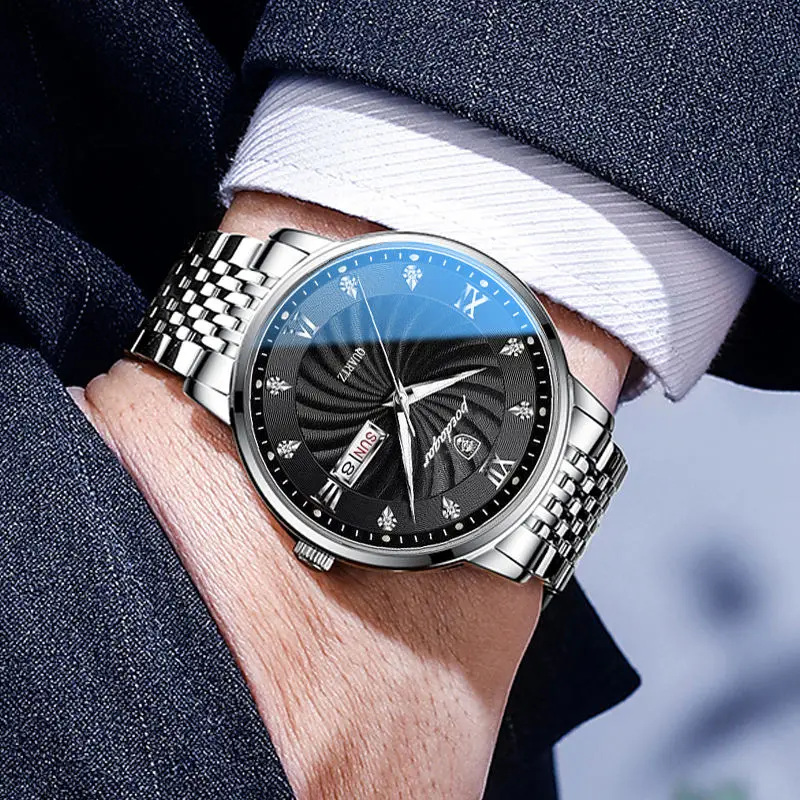 New Watch for Men Top Brand Luxury Men Watches Luminous Waterproof Stainless Steel Watch Quartz Men Date Calendar Business Clock