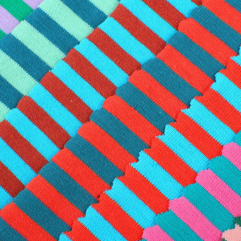 Checkered 95% cotton and 5% spandex Yarn-Dyed Strips Cotton Stretch Dry Fit Knit Fabric