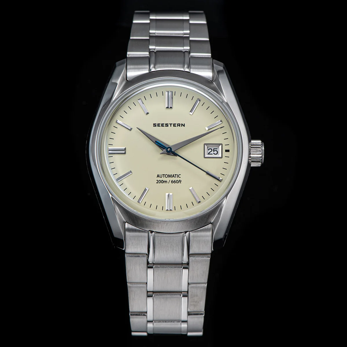 Free ship Vintage Luxury 316L retro stainless steel dome sapphire NH35 automatic mechanical dress 20atm watch men for sale