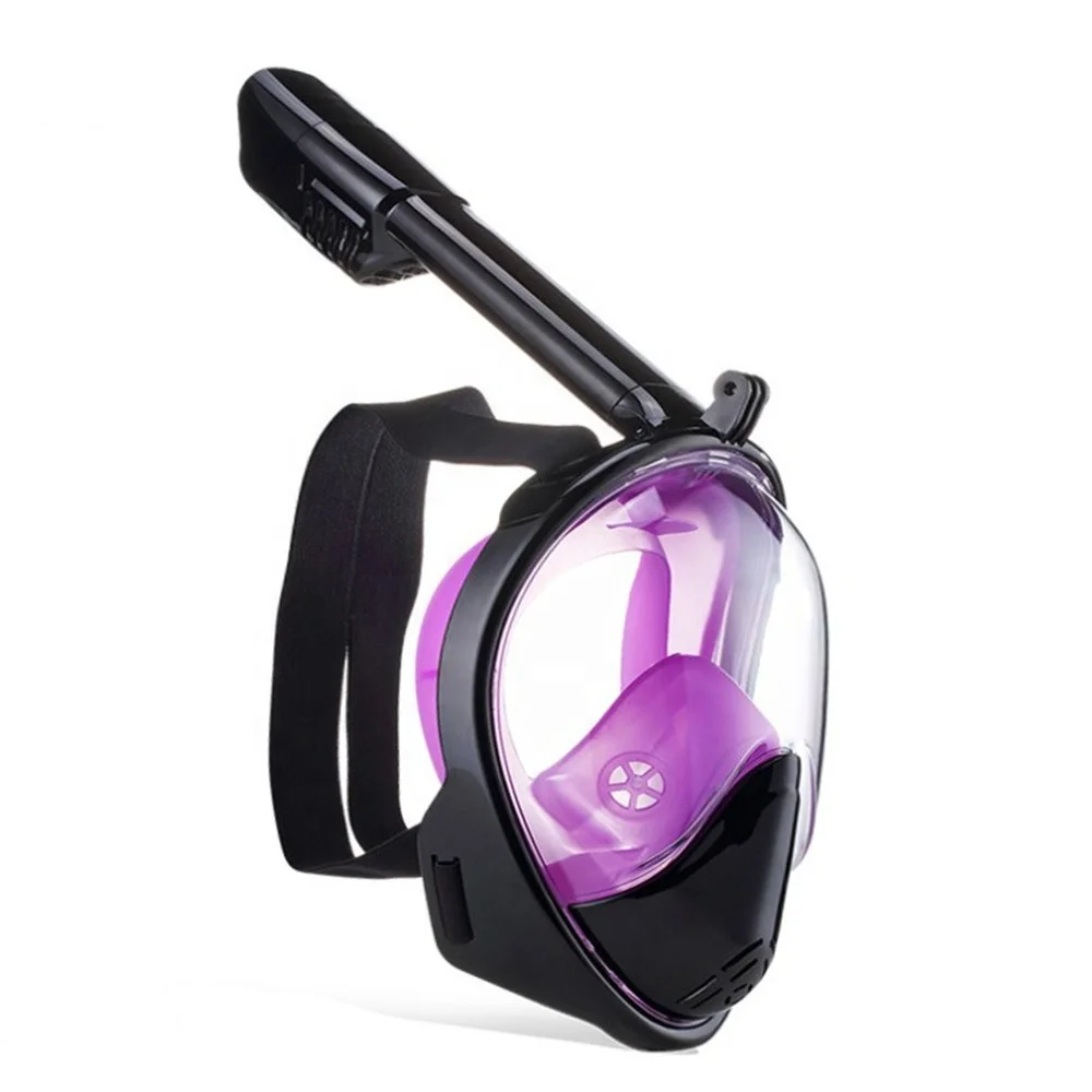 180 degree view PC dry mask full face scuba diving snorkel mask set