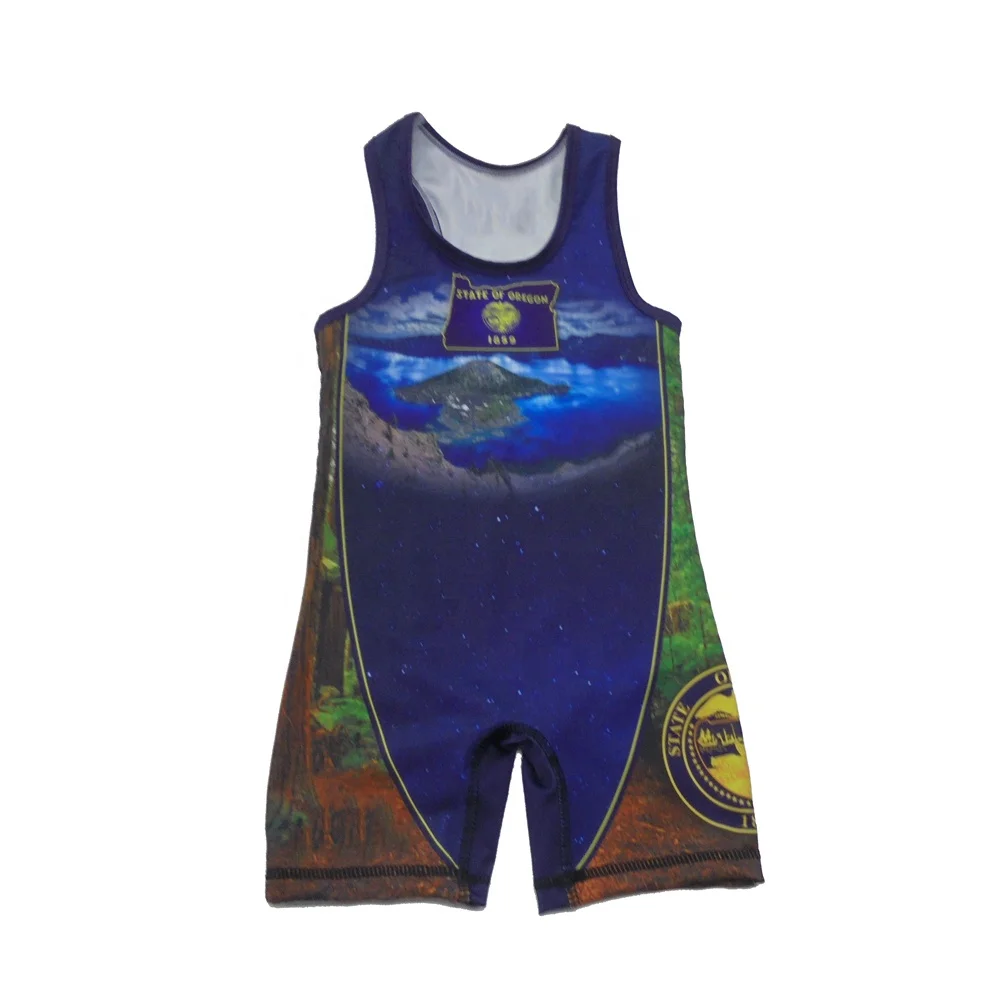 High quality wrestling singlet dye sublimation standard custom team wear wrestling singlet