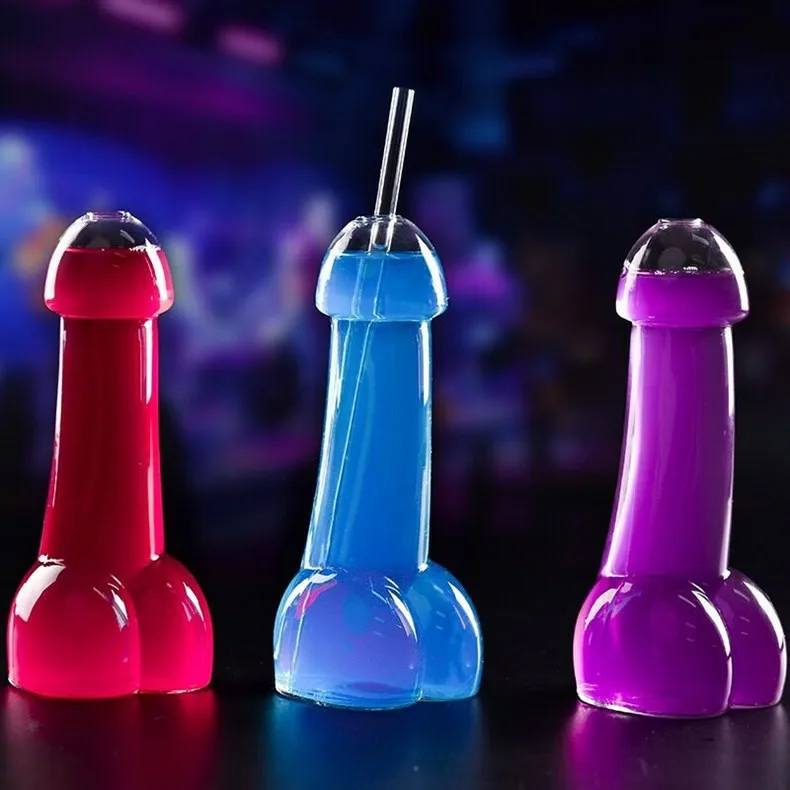 Unique Shape 150ml Club Using Creative Penis Glass Dick Glass Erotic Goblet