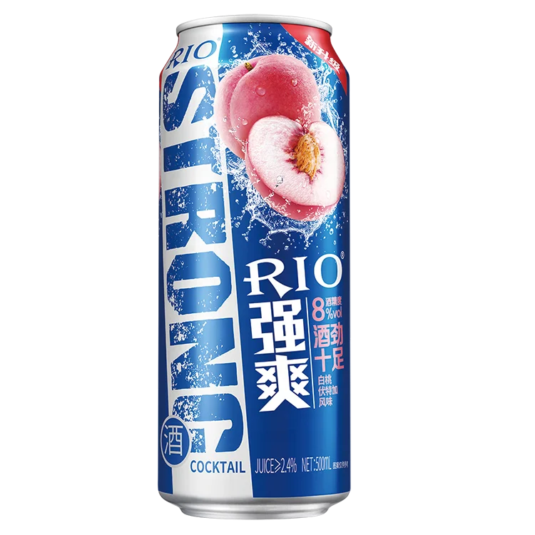 Новинка, лидер продаж в 2020 году, коктейли Rio с сильным консервированием, 8% Том, 500 мл, с белым Персиком, ромом и водкой, 12 банок/футляр