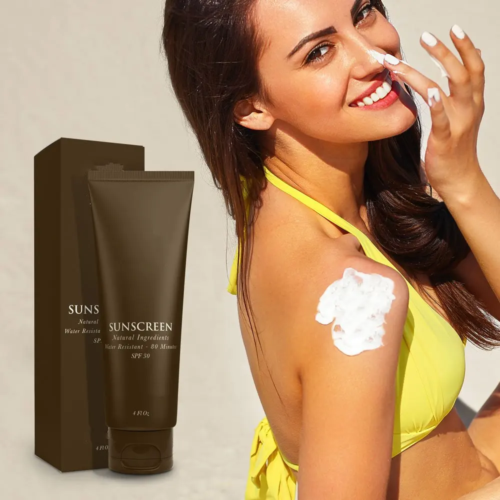 Private Label SPF 30 Sunblock Lotion Reef Safe Non Greasy Fast Absorbing Moisturizer Sunscreen