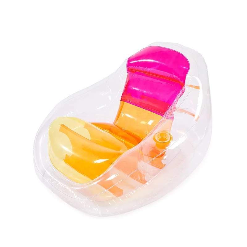 Inflatable Water Sofa Adult Transparent Seat Led Luminous U-Shaped Backrest Swimming Pool Sofa