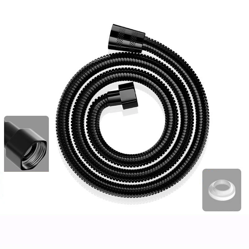 Black Shower Hose With High quality Stainless Steel  For Bathroom