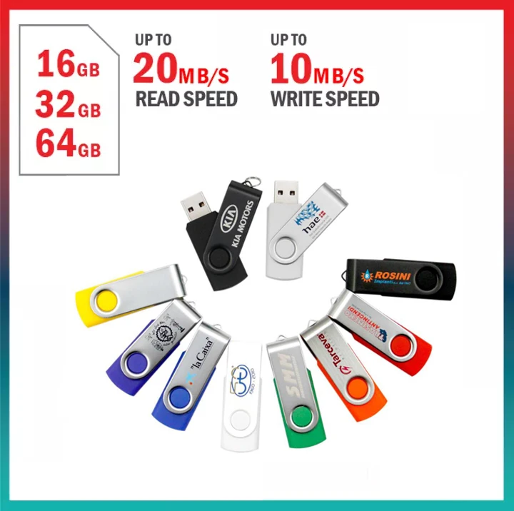 Wholesale Cheap Swivel USB Flash Drive With Box  Memory Stick USB Flash Drive 1GB