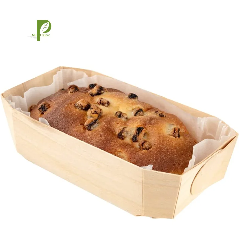 34 Ounce Wooden Baking Molds 100 Oven Ready Disposable Loaf Pans with Paper Liners Greaseproof Wood Containers for Baking