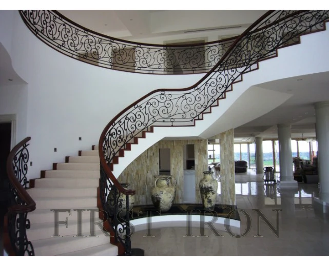 Antique outdoor used wrought iron stair railing for sale
