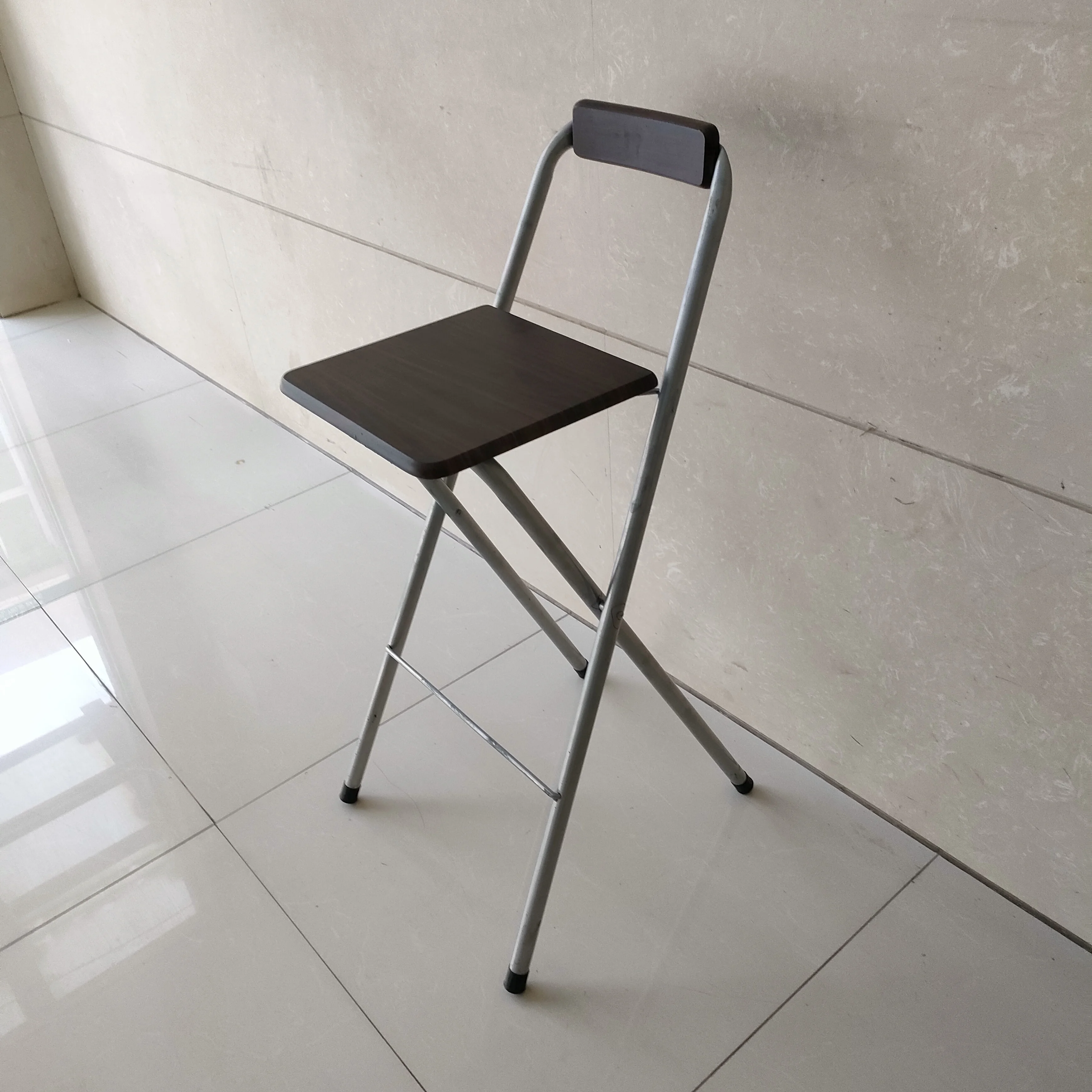 Antique metal frame high chair retro bar with MDF