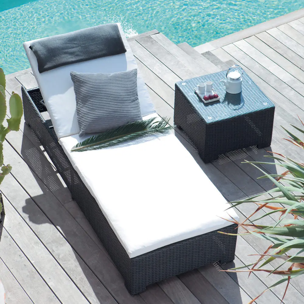 Открытый Пластиковый Шезлонг из Ротанга Шезлонг Бассейн Шезлонг Европейский Стиль Шезлонг