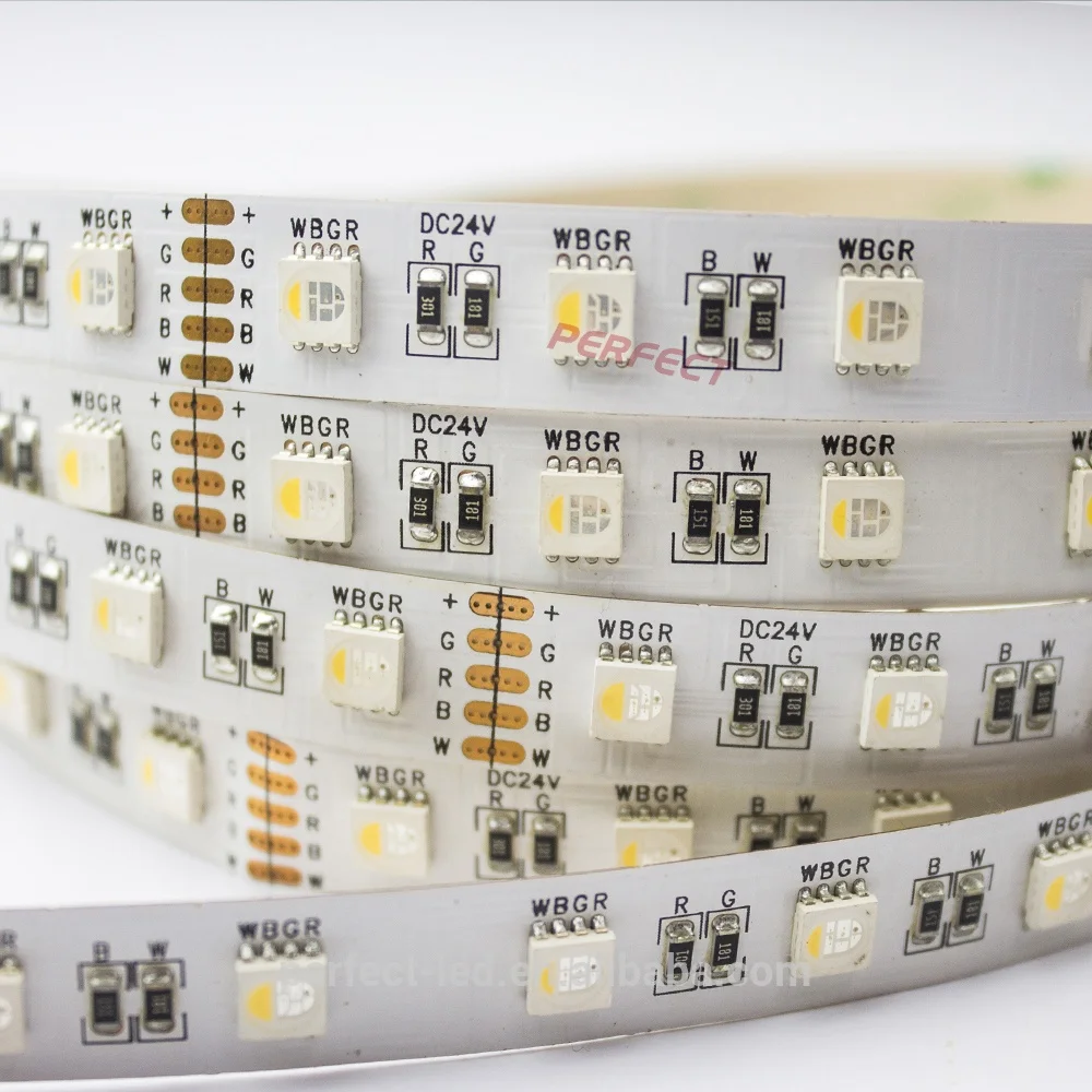 RGBW Color changeable rgb +Warm white 60leds/m flexible luces led rgb strip light