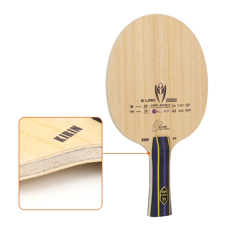 Loki K3 Professional Table Tennis Bat Bottom Plate Fast Attack Table Tennis Blade With High Quality Nano Carbon