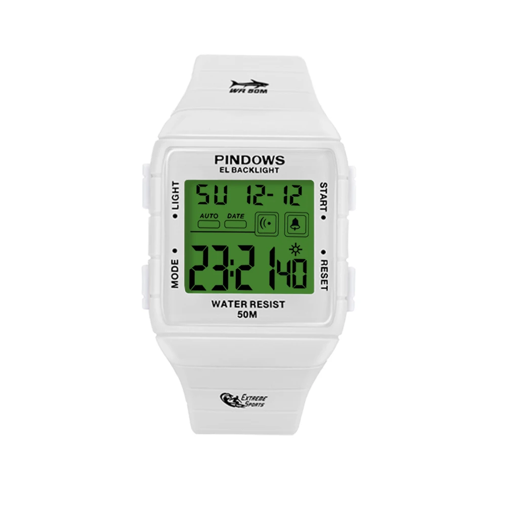 Pasnew Alarm Date Led Light 12/24 Hour Top Selling Digital Watches Luminous Fashion Sports Relojes Trend Waterproof Men Plastic