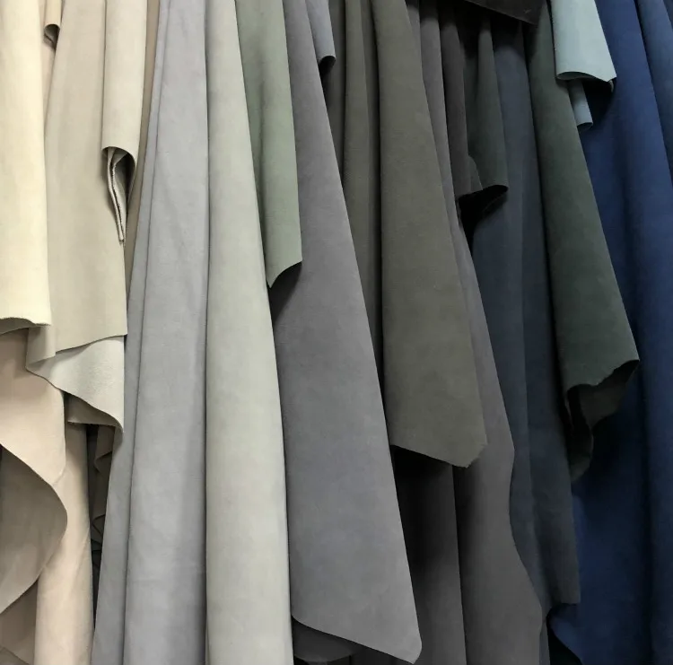 Stock various tan or white color genuine cow split suede leather nubuck leather factory for shoes upper