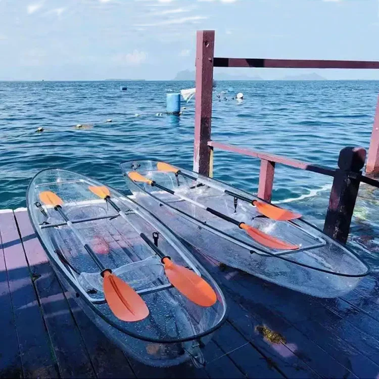 Outdoor water high appearance level transparent paddle boat Transparent kayak
