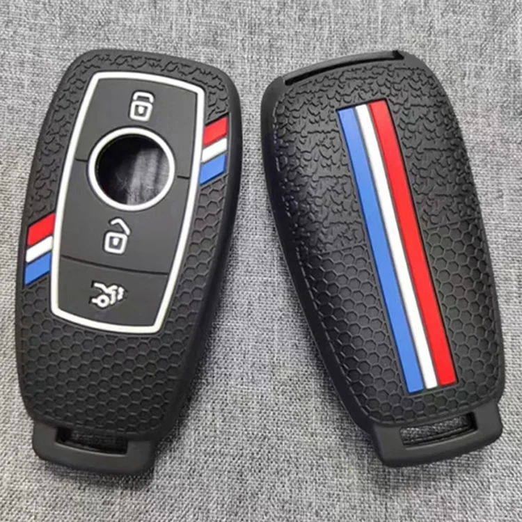 Silicone Remote Key Fob Covers Smooth Soft Rubber Case Fits for Mercedes-Benz A220 E63S AMG E-Class GLE 350 4MATIC