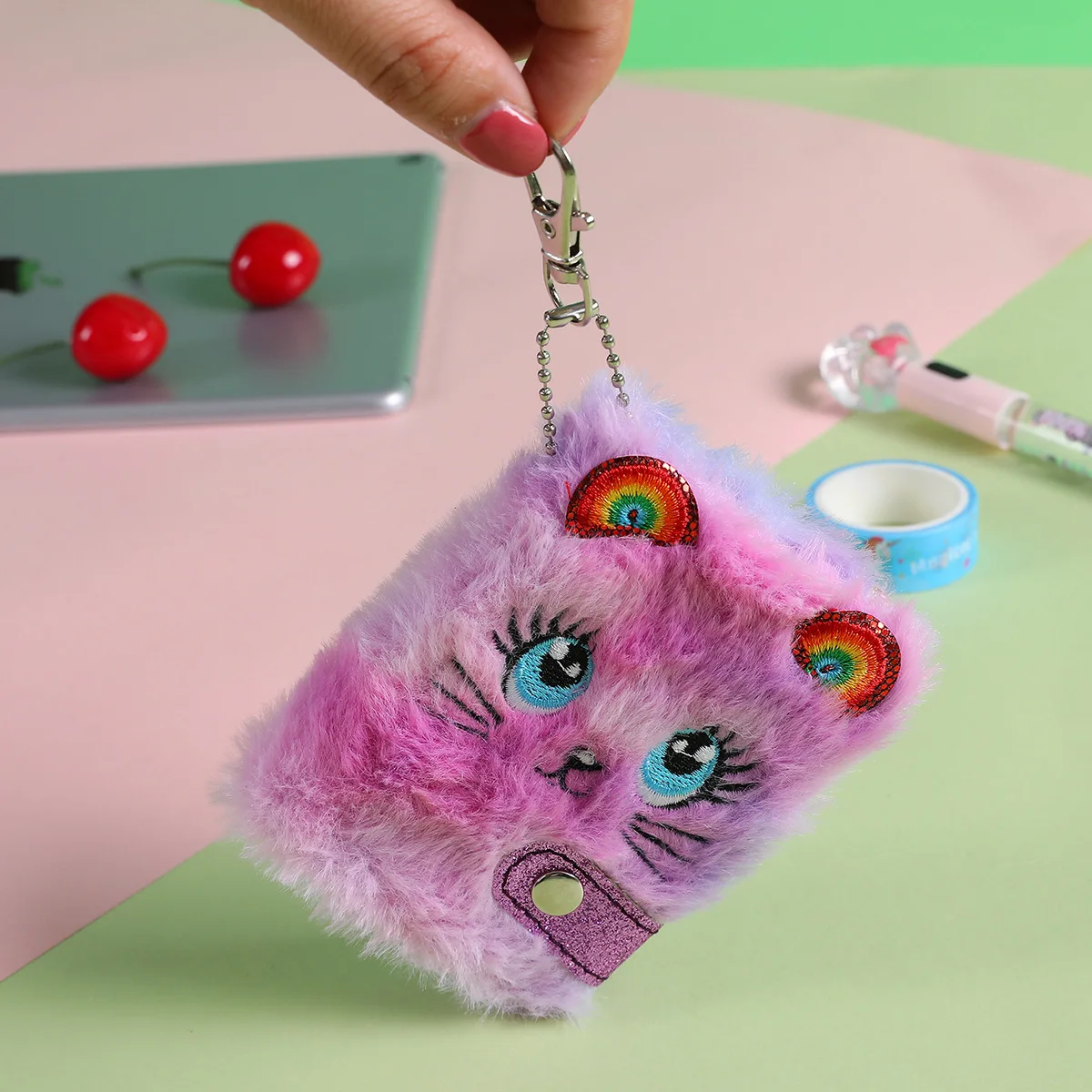 Stationery Furry Cat Notebook, Cute Furry Cat Notepad, Cartoon Cat Furry Note Pad