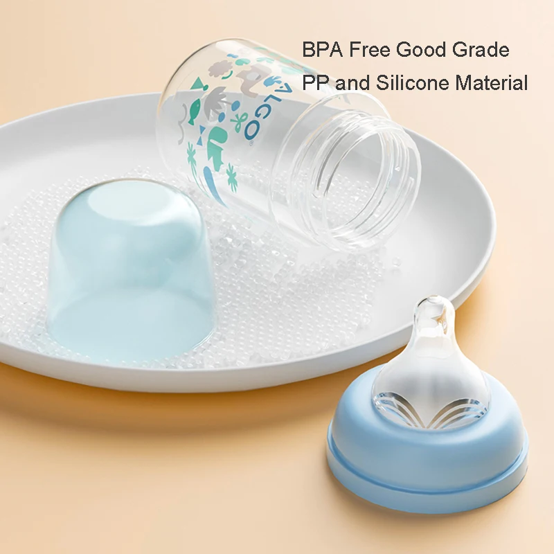 ALGO factory wholesale 120ml/180ml/260ml baby feeding bottle custom bpa free food grade plastic baby milk bottle