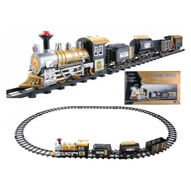 Tiktok Hot Sell Electric Music and Light Track Train Mimics Classical for Kids Gift