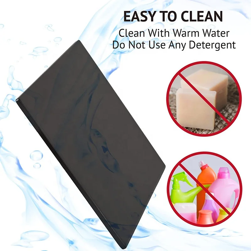 15*12 inch Non-Stick Baking Grilling Square Black Ceramic Coating Pizza Stone for BBQ Grill Oven, Bake Serve Bread