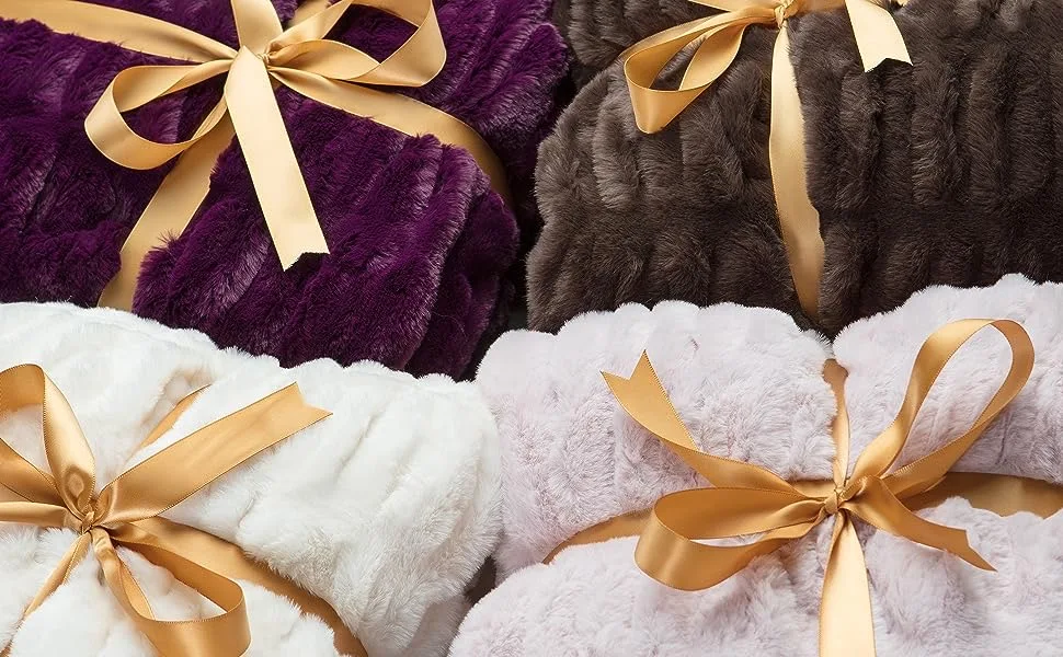 custom luxury faux fur blanket for sofa decoration supper soft fur blanket home decoration faux fur throw blanket