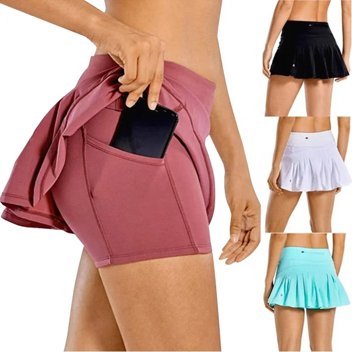 Women Workout Sets Fitness Wear Lulu Skirt Golf Apparel Skort Tennis Skirt Pleated