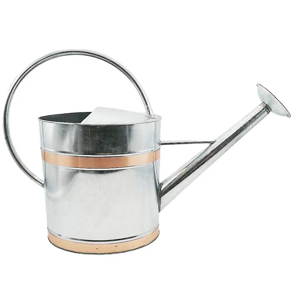 Vintage 9L Big Size Oval Shape Outdoor Garden Galvanized Steel  Screwing Nozzle Watering Can Metal Watering Can