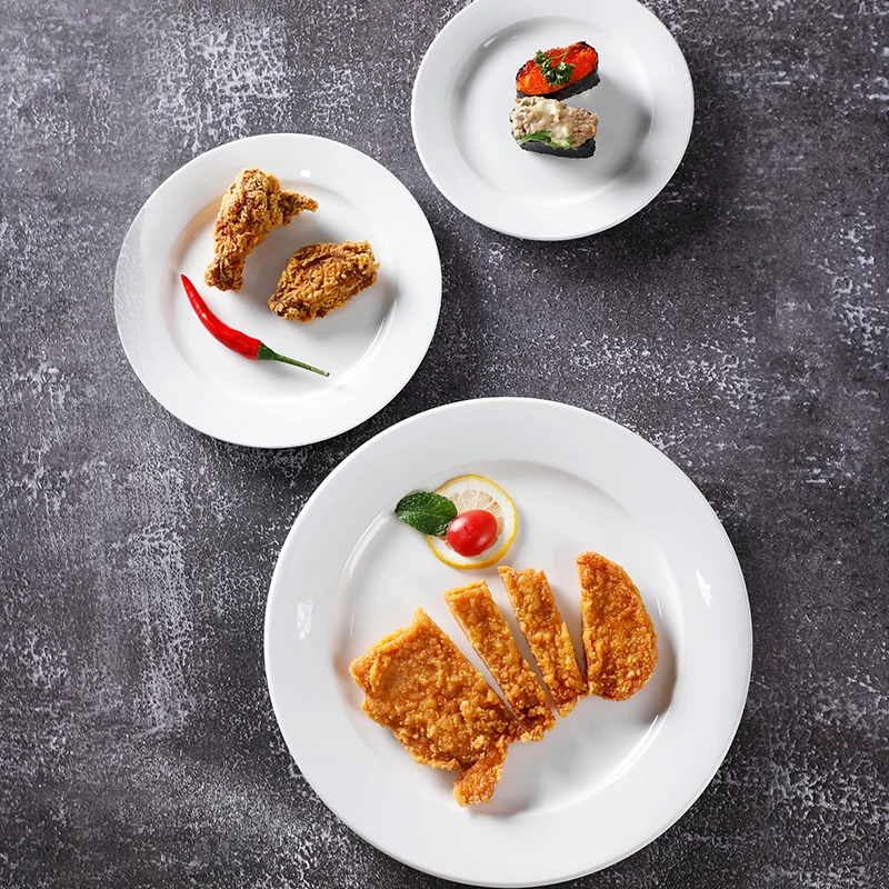 Hotel White Dinnerware Plate Sets Ceramic Plate And Dishes Set