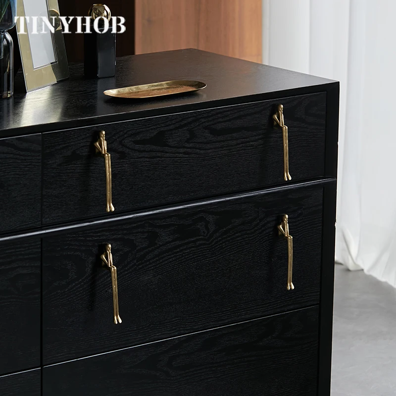 Creative Brass Handle Simple Wardrobe Door Cabinet Knob Drawer Human Shape Handle Home Decoration Handle C-3535