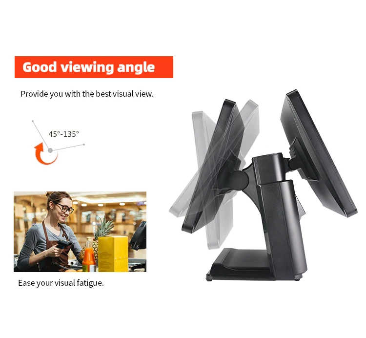 
15 inch dual screen touch cash acceptor machine restaurant ordering touch machine android Window touch pos system for retail 