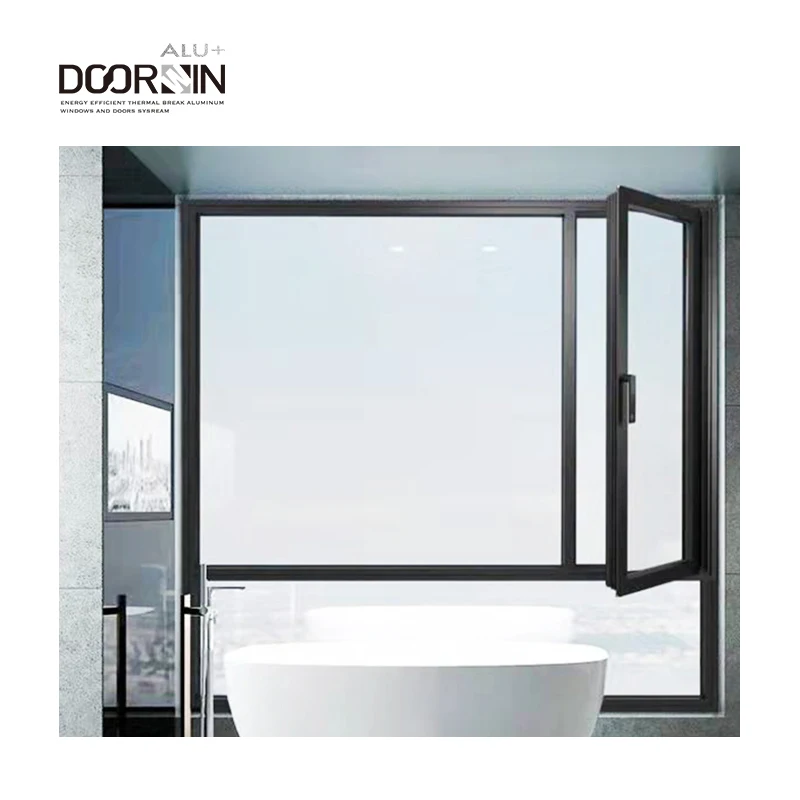 Panoramic Ultra Narrow Frame Aluminum And Glass Window Hurricane Impact Save Energy Double Glazed Tilt Turn Windows
