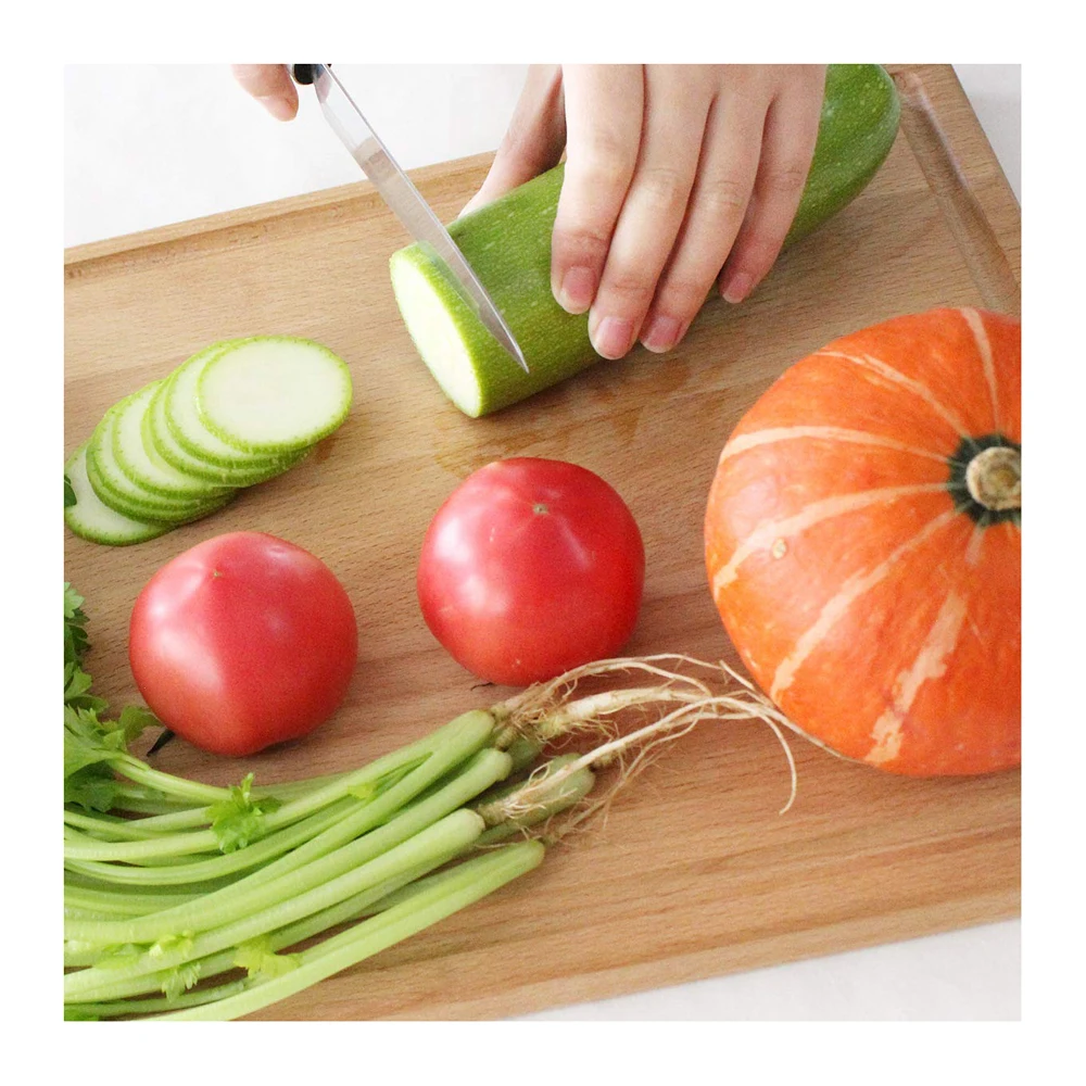 
Unfinished Beech Wooden Cutting Board with Juice Groove 