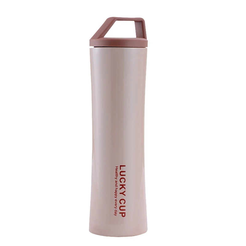 New candy color vacuum stainless steel thermal insulation coffee portable lid cup custom logo creative water bottle