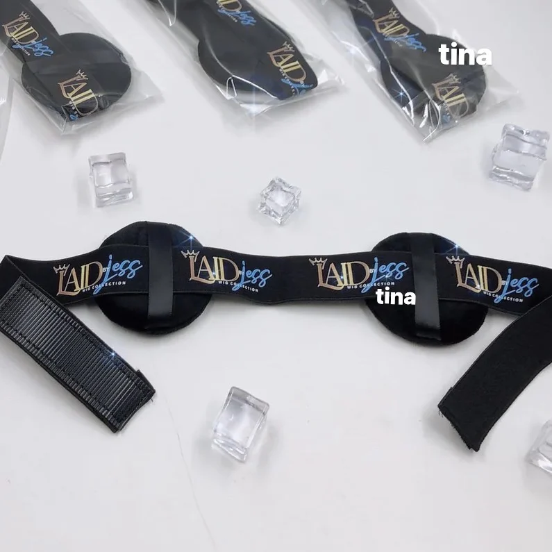 Custom logo Adjustable Elastic Band Lace Hair Melt Wig Band Designer Wig Band with ear cover protection