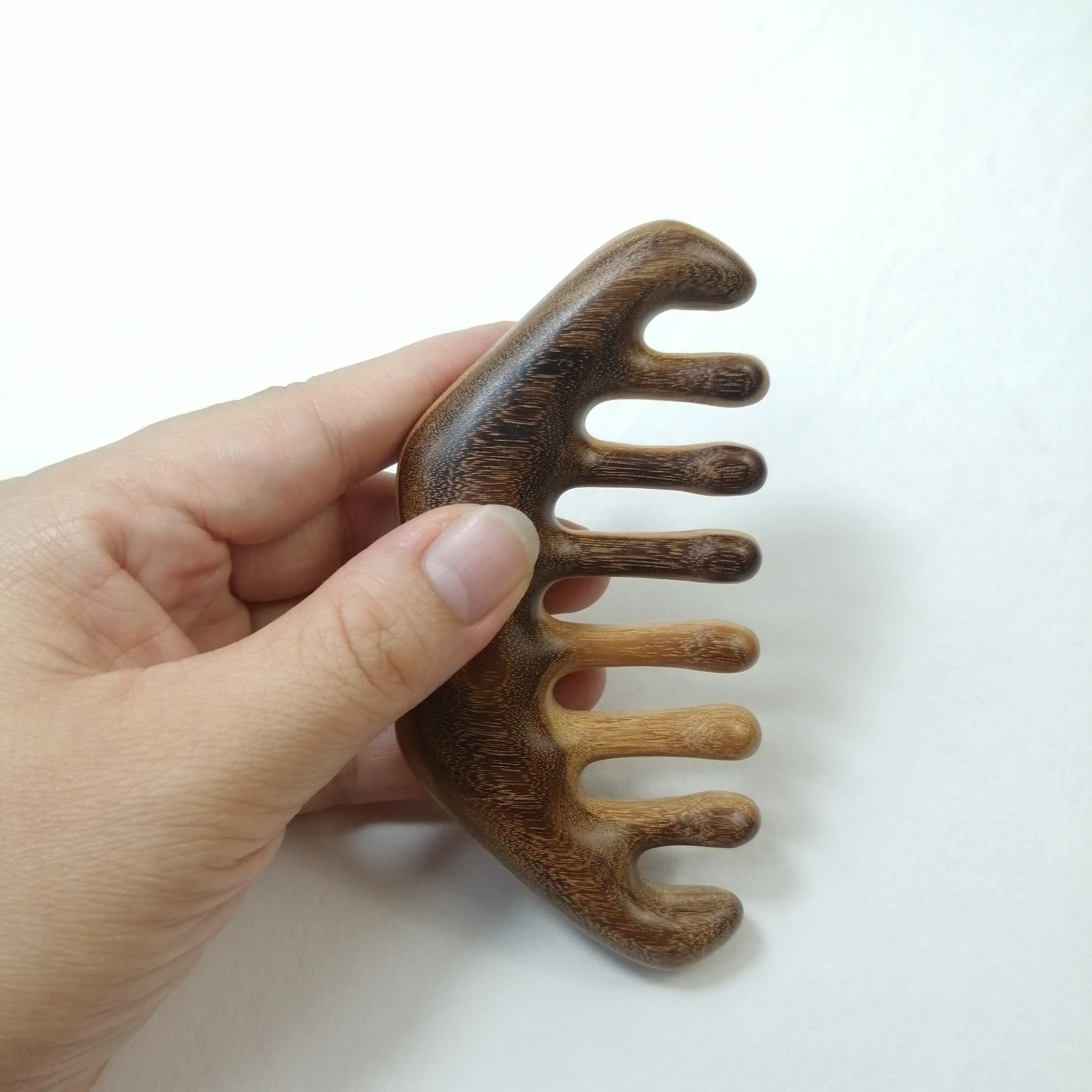 Natural Wood Massage Comb for Meridian Channel Massage Head Scalp massage Therapy No Static Green Sandalwood Wooden Comb