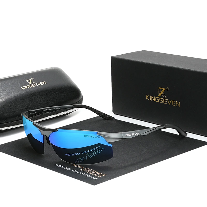 KINGSEVEN Polarized Glasses Men Aluminum Sunglasses Driving Mirror Lens Sun Glasses For Men Aviation Glasses Women Eyewear 9126