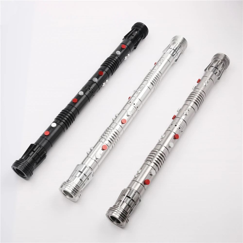 TXQsaber Darth Maul Metal Hilt Lightsaber Dark Lord Dueling Double blade Sabers Flash on Clash Light