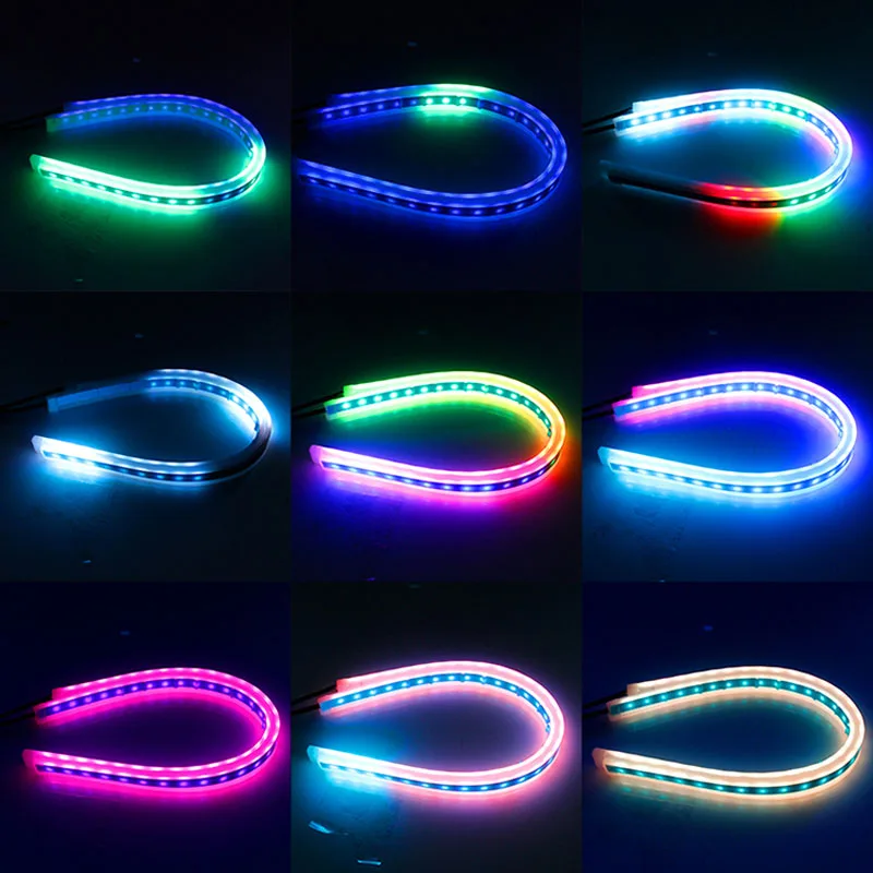 JHS wholesale price car decoration light strip DRL RGB 30cm 45cm 60cm waterproof With Remote Control Flexible for universal car