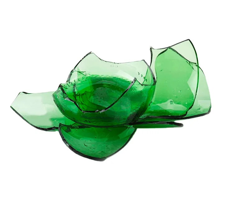 Recycled green glass Cullets for making liquid glass bottles