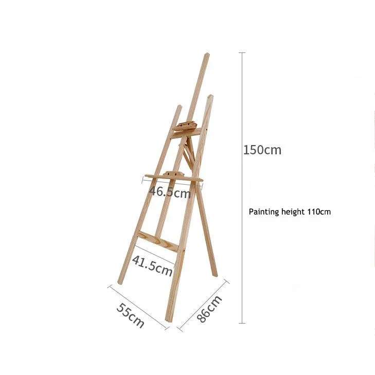 150cm Wooded Easel Natural Wood Foldable Display Stand for  Canvas Art Craft Painting Tripod Easel Home Decoration