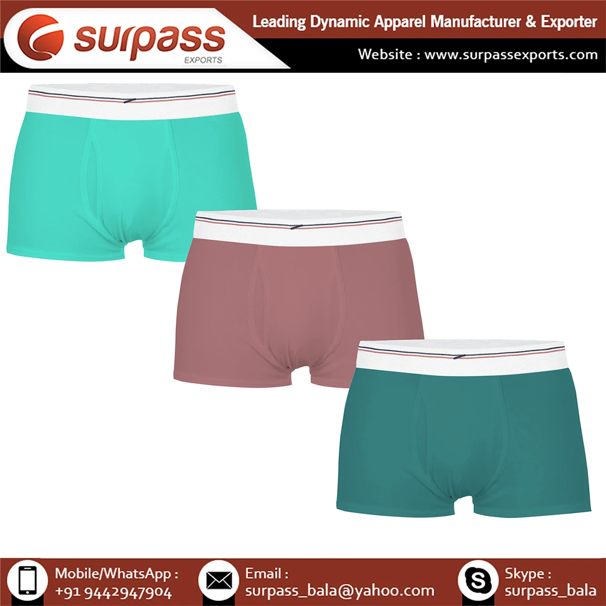 Underwear men brief 95% cotton 5% spandex underwear