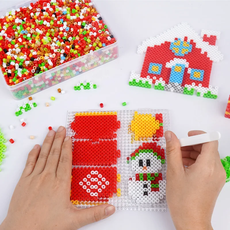 Factory new arrival 2024 christmas gift kids toy ST4023 fuse beads kit 17 colors 5000pcs 5mm midi beads